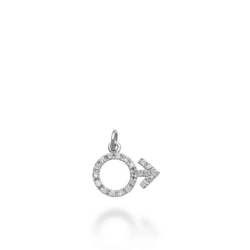 World Diamond Group pendente simbolo uomo 18k ct.0,16 g vs oro bianco GPEN216DIO4