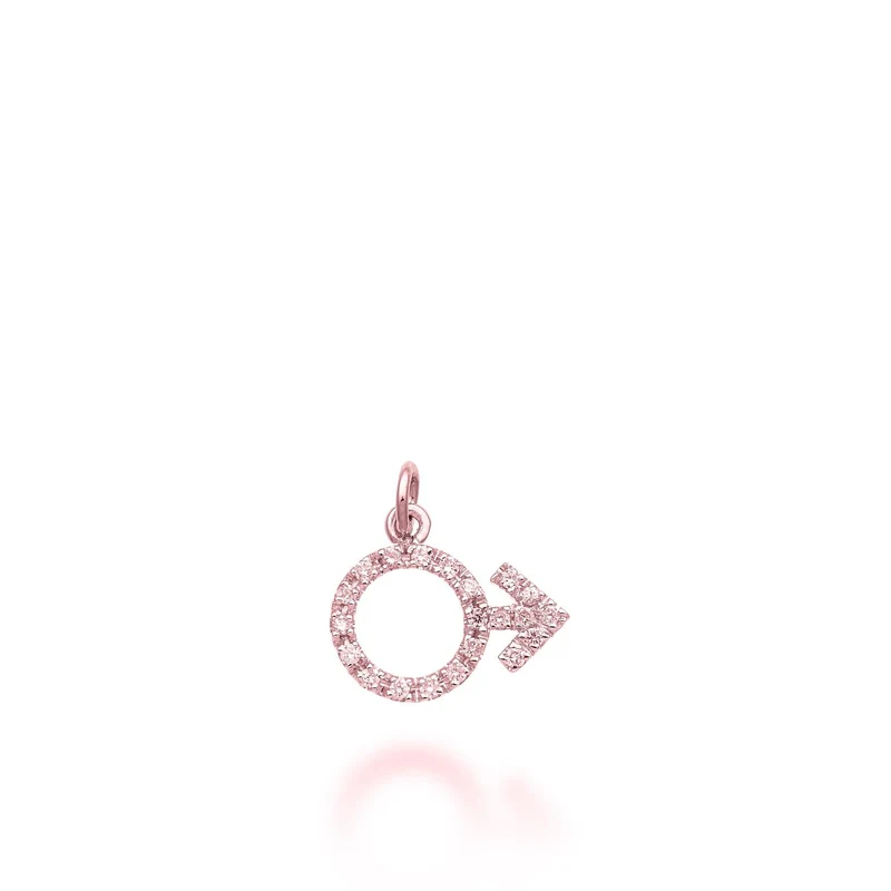 World Diamond Group pendente simbolo uomo 18k ct.0,16 g vs oro rosa GPEN216DIO3
