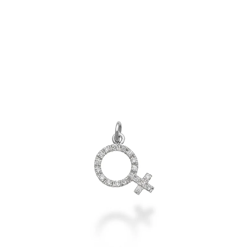 World Diamond Group pendente simbolo donna 18k ct.0,15 g vs oro bianco GPEN215DIO4