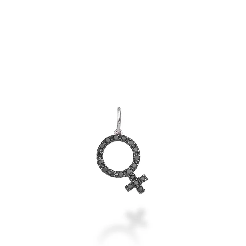 World Diamond Group pendente simbolo donna 18k ct.0,17 black rodio nero GPEN215BKO6