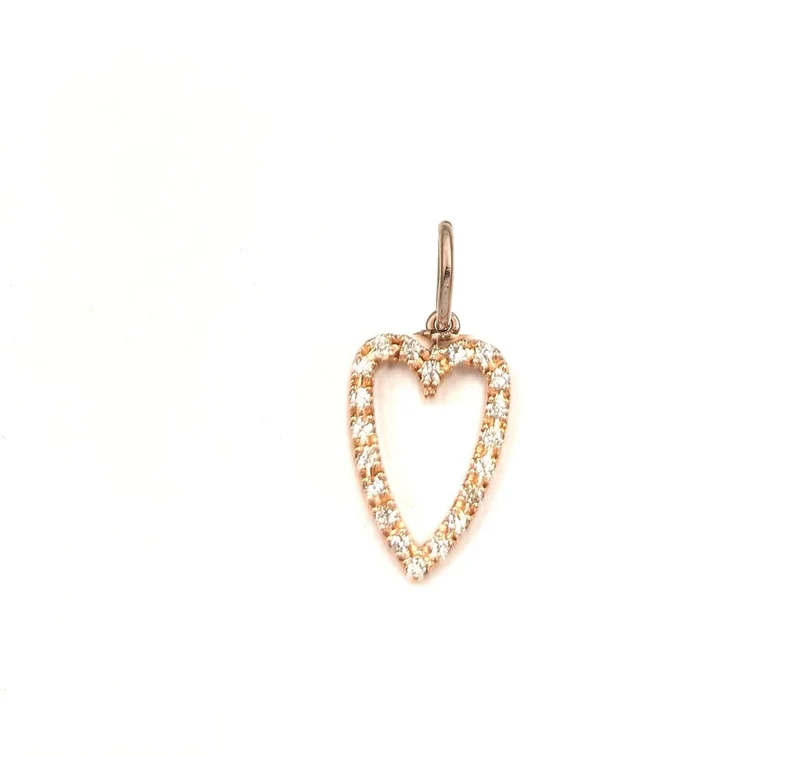 World Diamond Group pendente cuore lungo 18k ct.0,12 oro rosa GPEN213DIO3