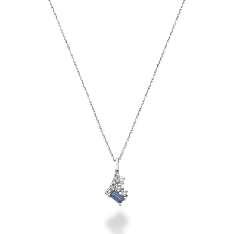 Golay girocollo multipietra diamanti e zaffiro baguette GMP786DZBB-25343110151
