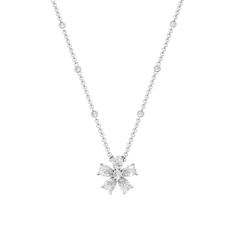 Golay collana fiore cinque gocce diamante 0,20ct bianca GMP568D020B-24326110031