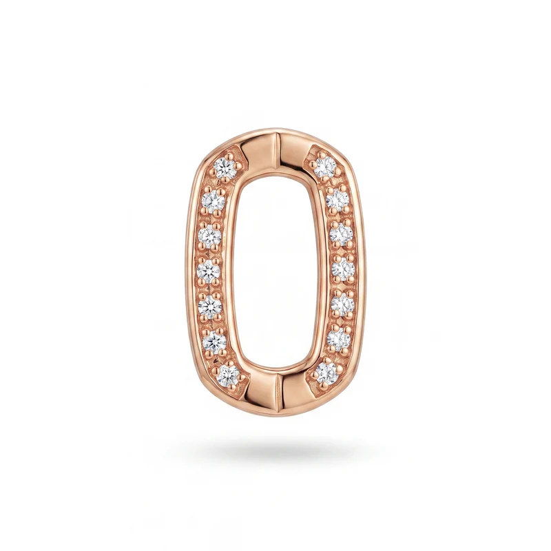 Golay anello piccolo incassato con diamanti, in oro rosa 18k GMISMADIO3