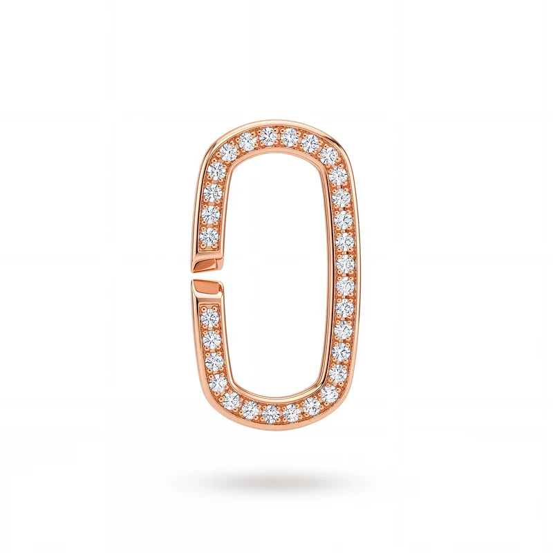Golay anello grande chiusura incassato con diamanti, in oro rosa 18k GMICHBIGDIO3
