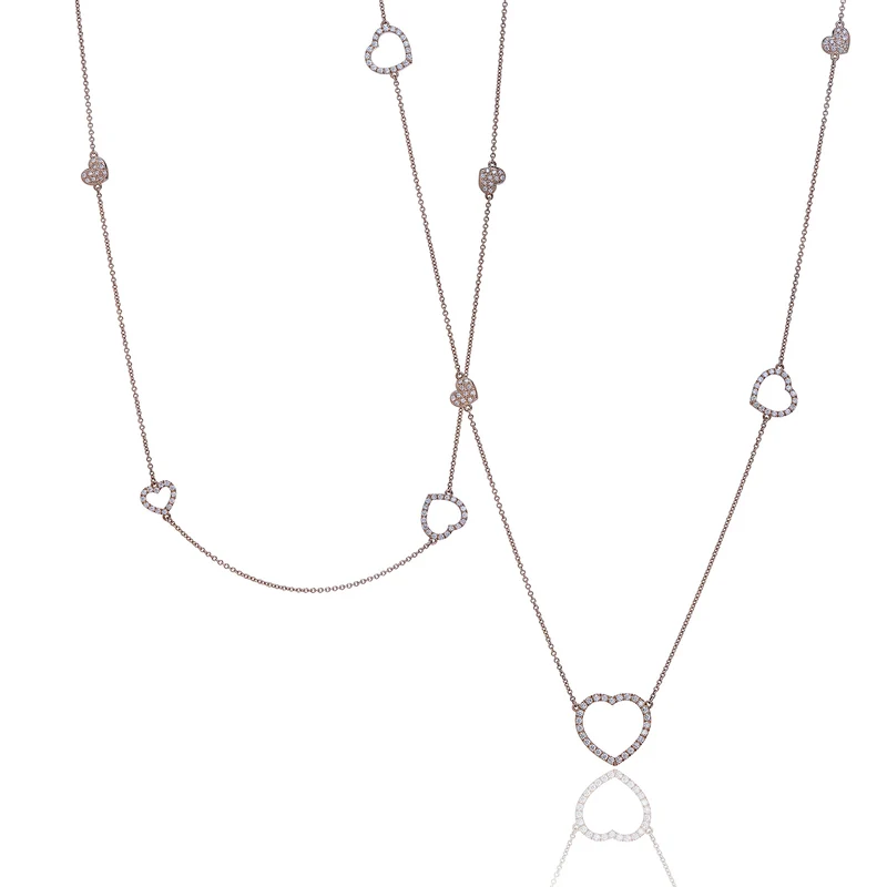 Golay collana lunga amami con cuori incassati cm 94 GFCU009DI-22101110040