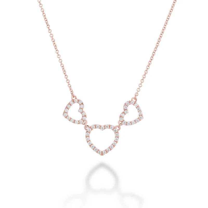 Golay girocollo amami con 3 cuori grandi e diamanti GFCU002DI-21354110021