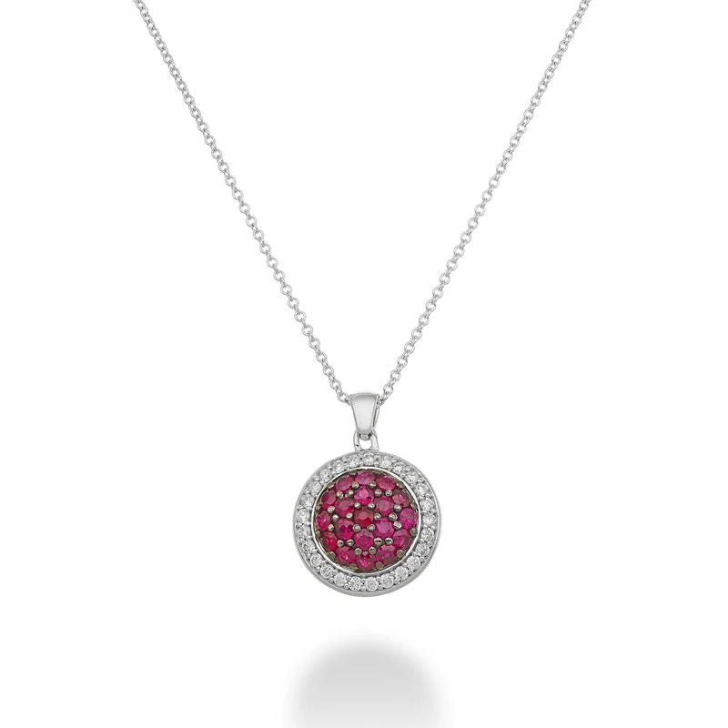 Golay girocollo rubini pave' e contorno diamanti GF014DIRU-22362110009