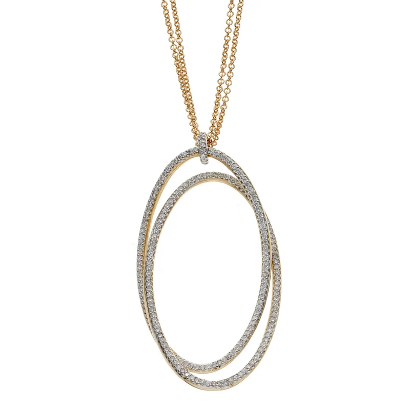Golay girocollo contorno 2 ovali grandi oro rosa GEG009-10035000002