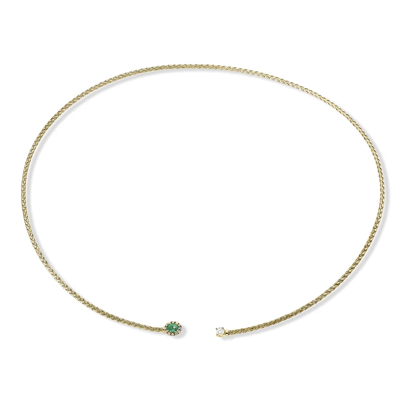 World Diamond Group cl 18k maglia smeraldo naturale ovale 4x3 ct.0,16 diam. ct.0,13 oro giallo GDMAGLIA03DISMO1