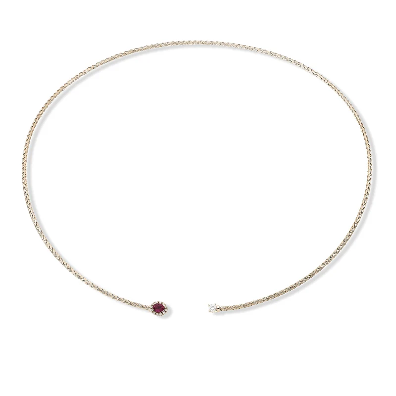 World Diamond Group cl 18k maglia rubino naturale ovale 4x3 ct.0,21 diam. ct.0,13 oro rosa GDMAGLIA03DIRUO3