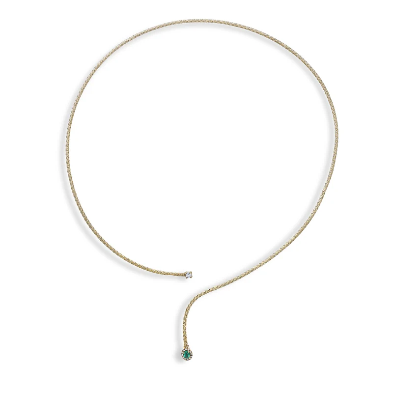 World Diamond Group cl 18k maglia smeraldo naturale ovale 4x3 ct.0,16 diam. ct.0,13 oro giallo GDMAGLIA02DISMO1