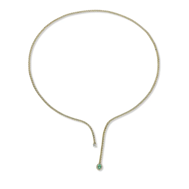 World Diamond Group cl 18k maglia smeraldo naturale ovale 4x3 ct.0,16 diam. ct.0,13 oro giallo GDMAGLIA01DISMO1