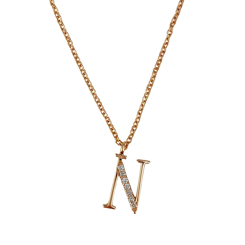 Golay cl 18k lettera n big diam. ct.0,04 oro rosa GDGFNO3