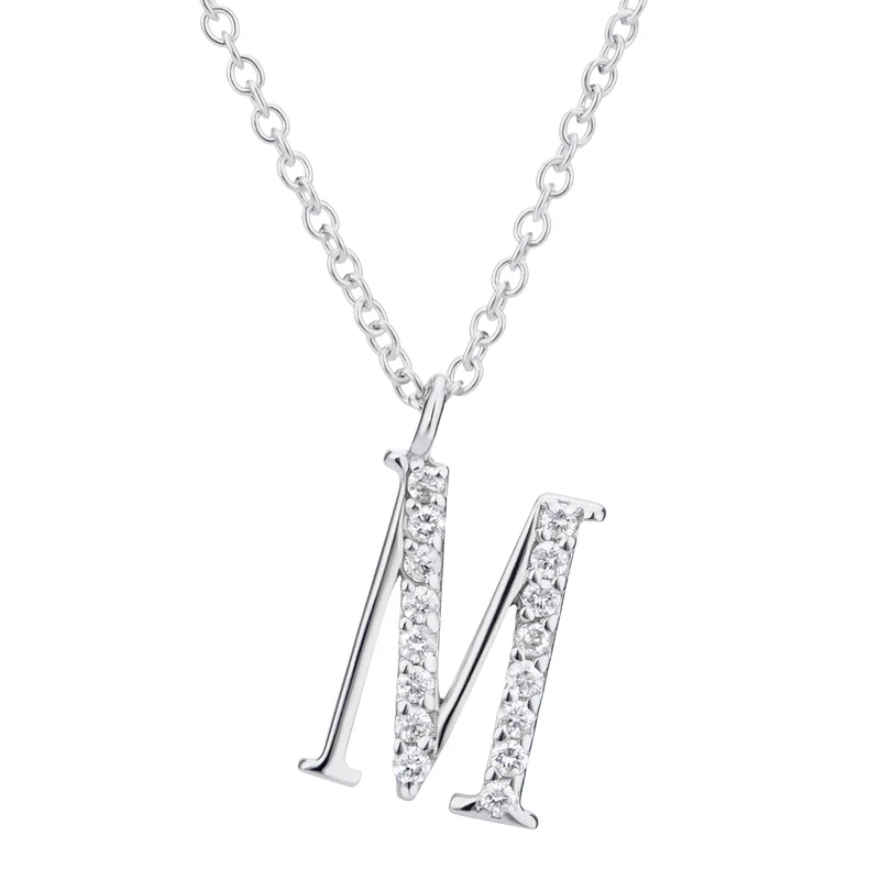 Golay cl 18k lettera m big diam. ct.0,08 oro bianco GDGFMO4