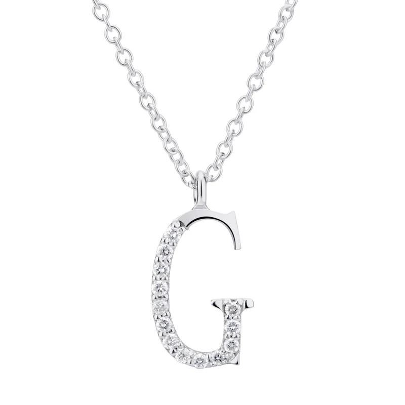 Golay cl 18k lettera g big diam. ct.0,06 oro bianco GDGFGO4