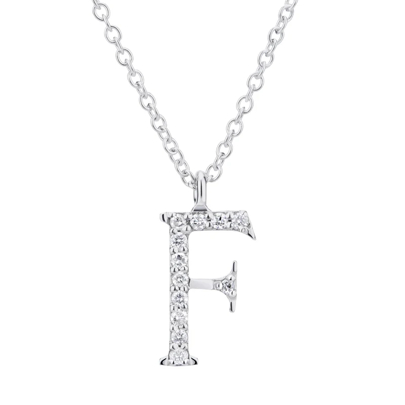 Golay cl 18k lettera f big diam. ct.0,06 oro bianco GDGFFO4