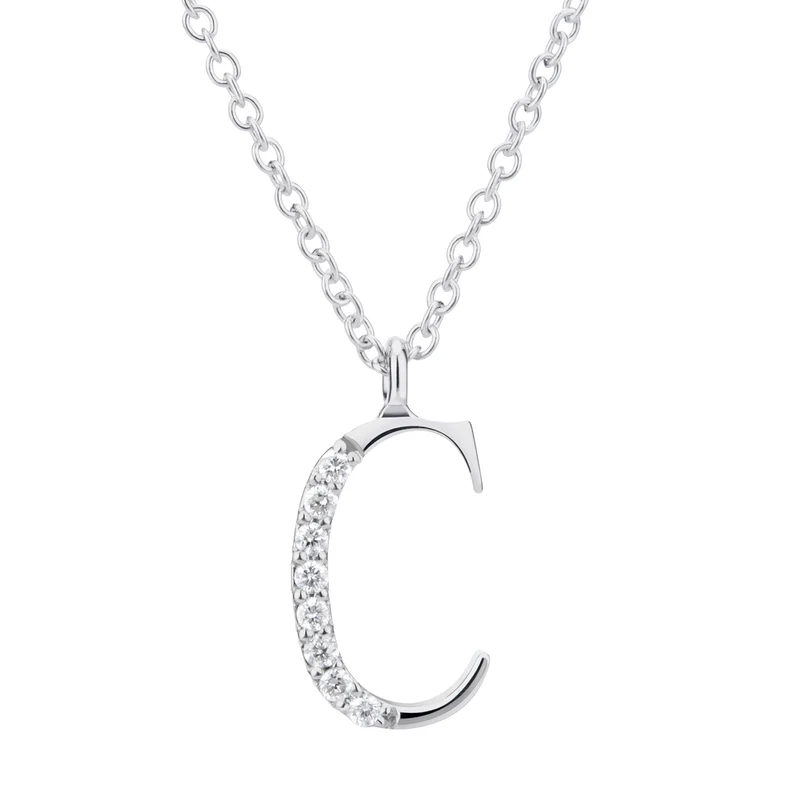 Golay cl 18k lettera c big diam. ct.0,04 oro bianco GDGFCO4