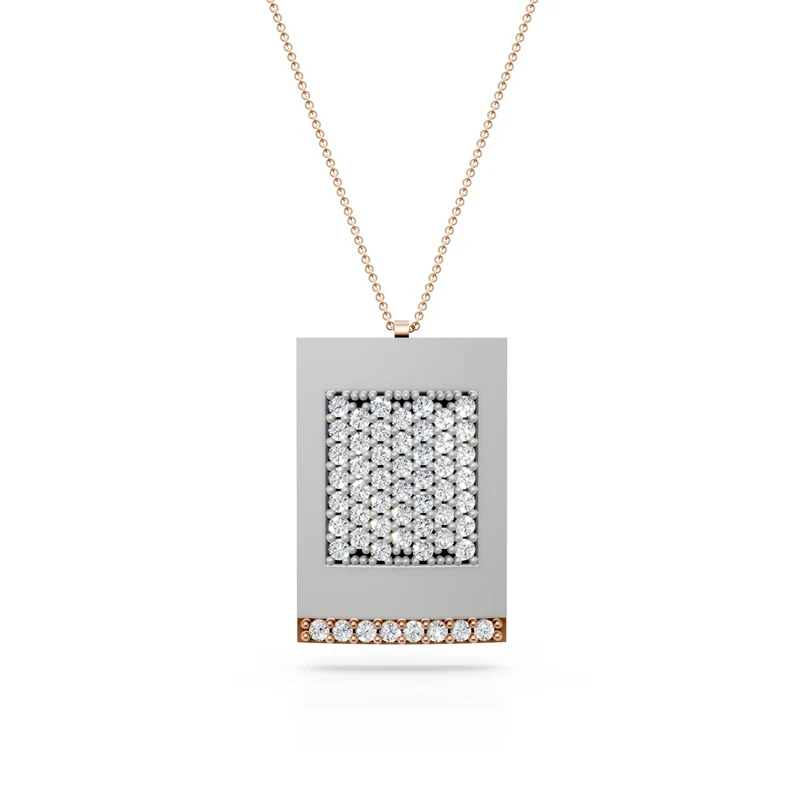Golay collana pendente rettangolare pave' con cassetto GD678DBR-25101110113