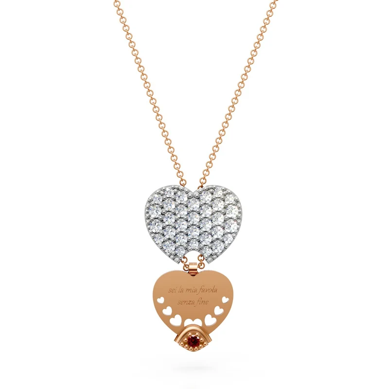 Golay collana pendente cuore piccolo pave' con cassetto GD653DRUBR-26042110239