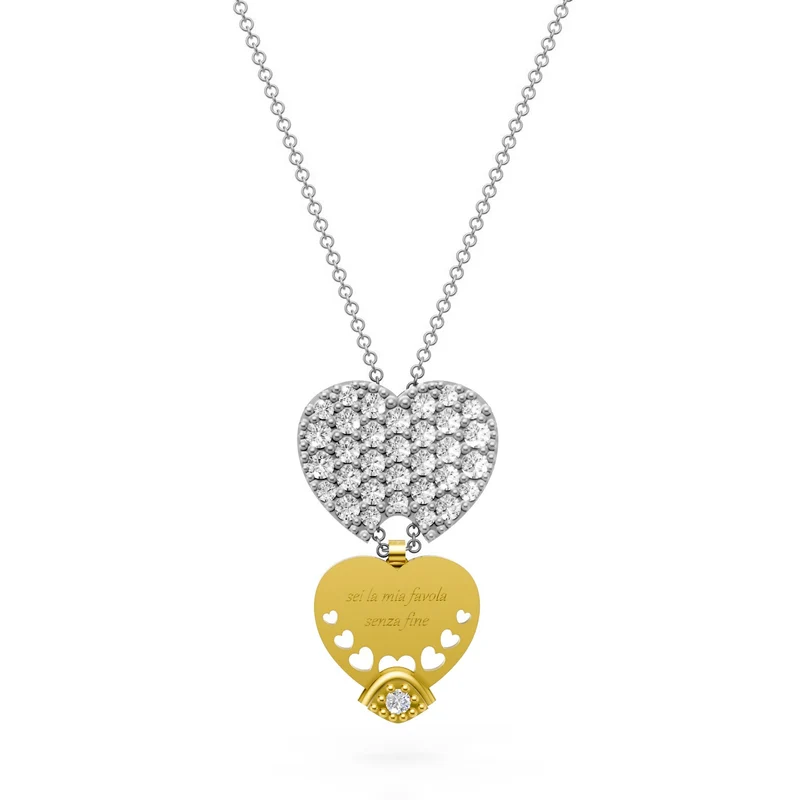 Golay collana pendente cuore piccolo pave' con cassetto GD653DBGA-25318110108