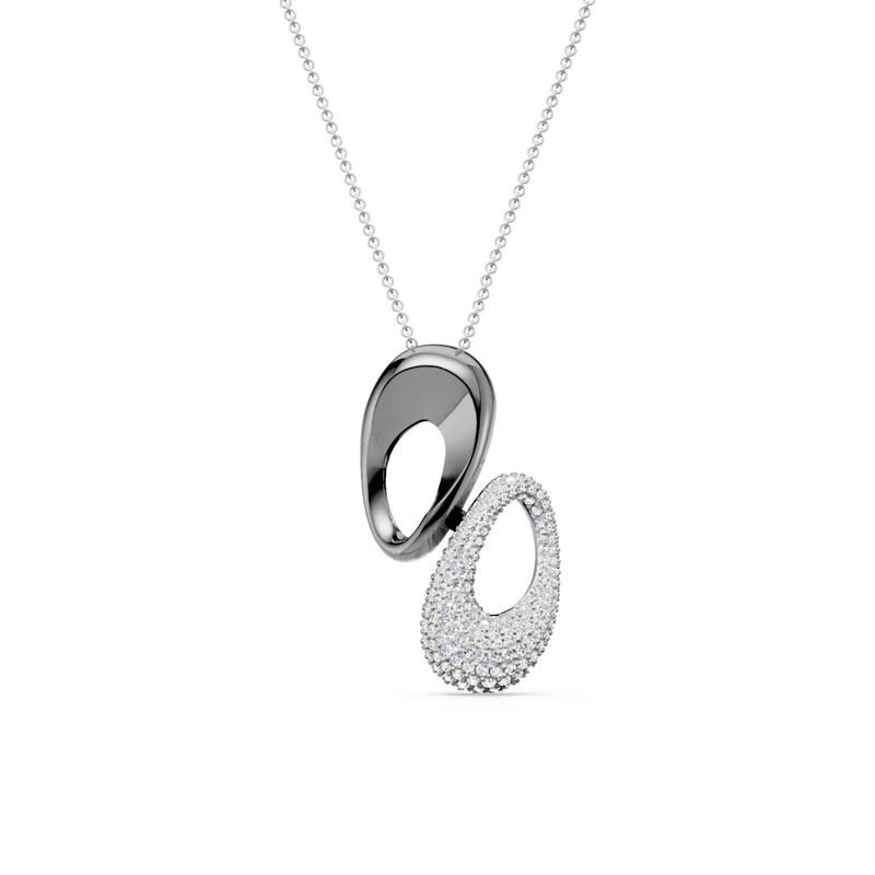 Golay collana pendente bicolore bianco e nero con pave' GD587DBN-25024110250