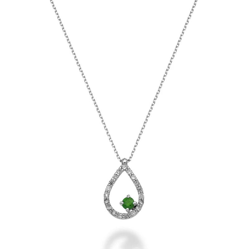 World Diamond Group cl 18k "goccia" smeraldo n. ct.0,07 diam. ct.0,14 GD5158O4SMN021