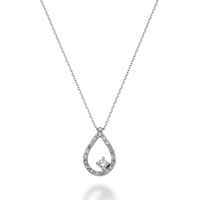 World Diamond Group collana 18k ct.0,22 "goccia" GD5158O4BR022