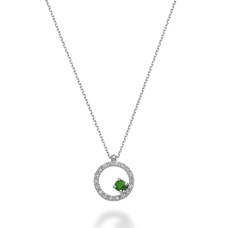 World Diamond Group cl 18k "tondo" smeraldo n. ct.0,07 diam. ct.0,14 GD5157O4SMN021