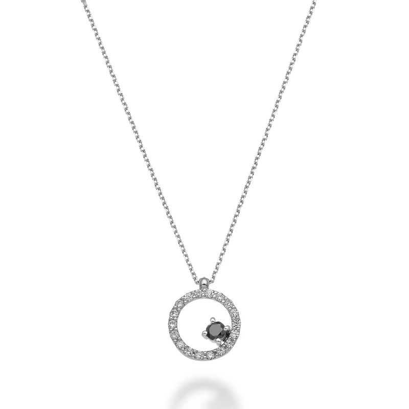 World Diamond Group cl 18k "tondo" diamante black ct.0,10 diam. ct.0,14 GD5157O4BK024