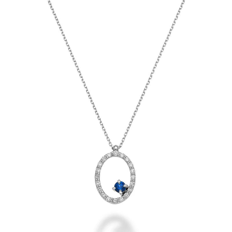World Diamond Group cl 18k "ovale" zaffiro n. ct.0,11 diam. ct.0,15 GD5156O4ZFN026