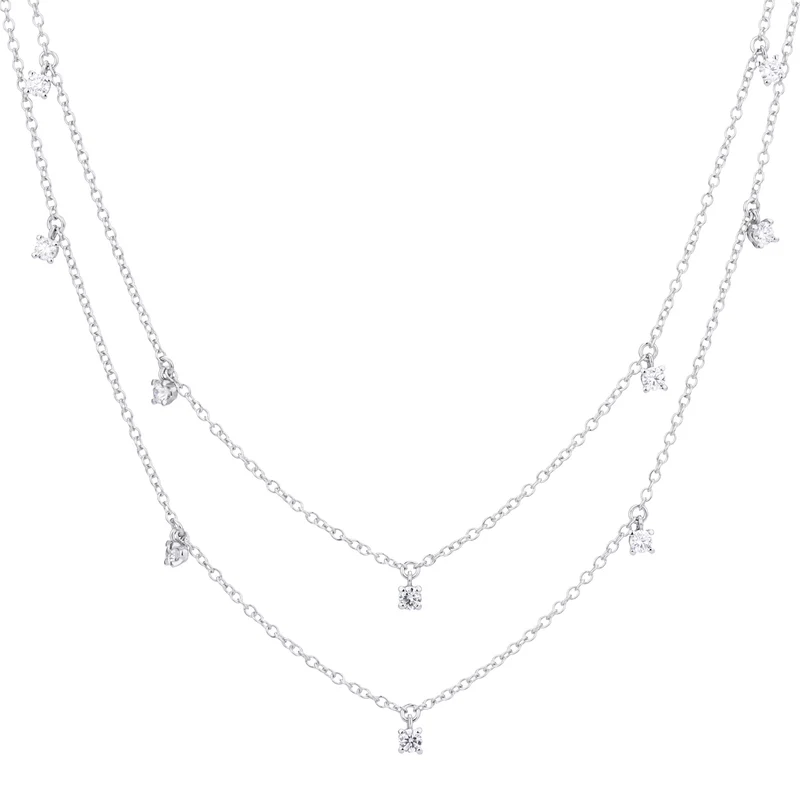 World Diamond Group cl 18k diam. ct.1,00 fila doppia castone griffe mis.2 bianco GD5105O4BR100-2
