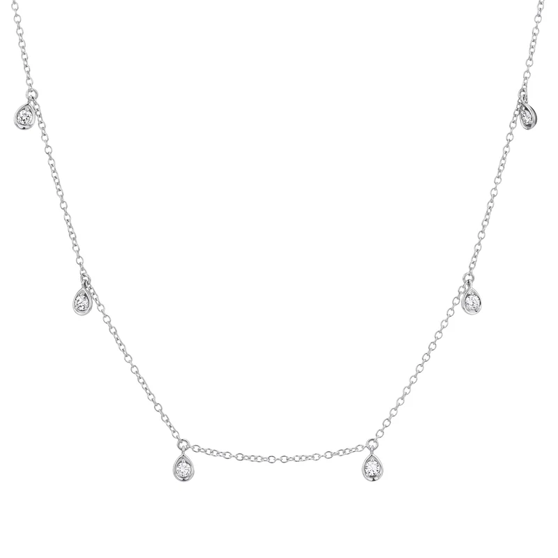 World Diamond Group cl 18k diam. ct.0,45 castone goccia mis.2 bianco GD5101O4BR045-2