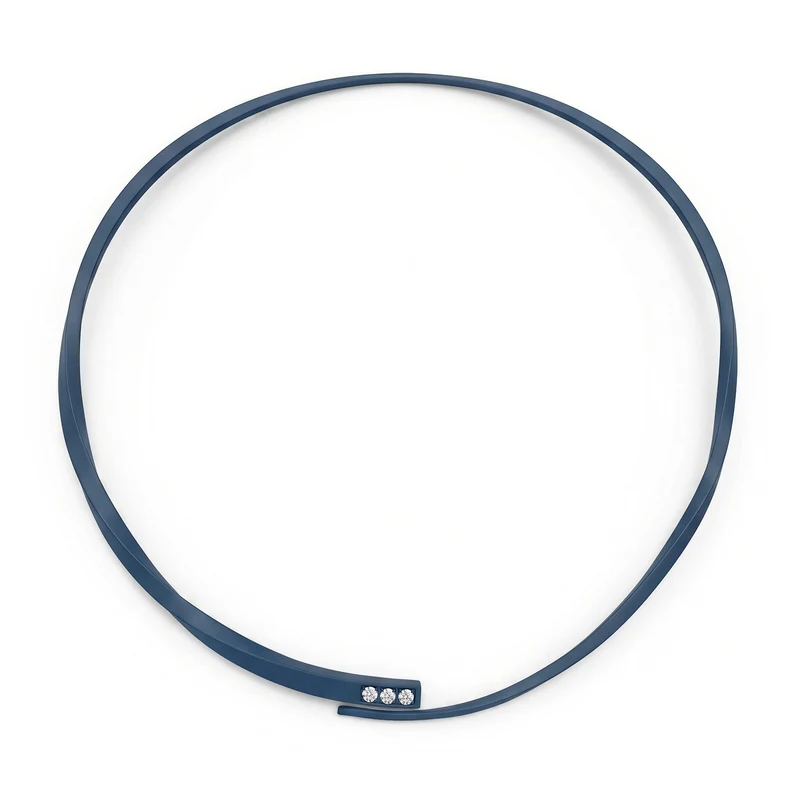 Golay collana in titanio blu con tre diamanti sull'apertura GD017DIBL