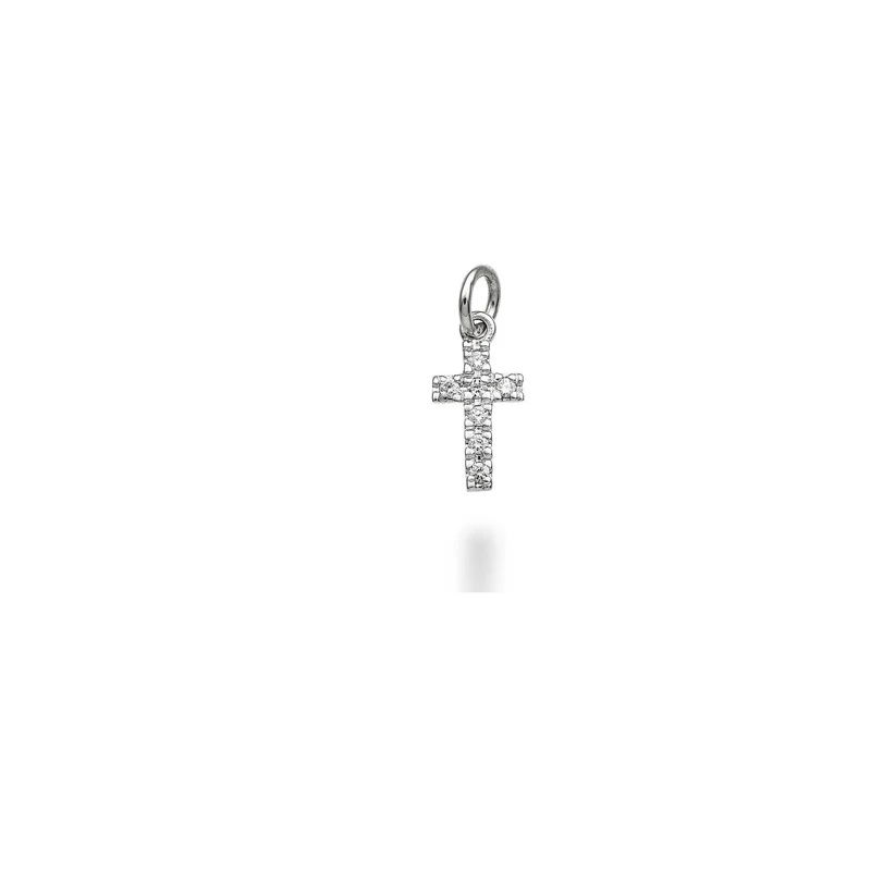 World Diamond Group pendente 18k croce oro bianco diam. ct.0,04 GCROCE03PENO4