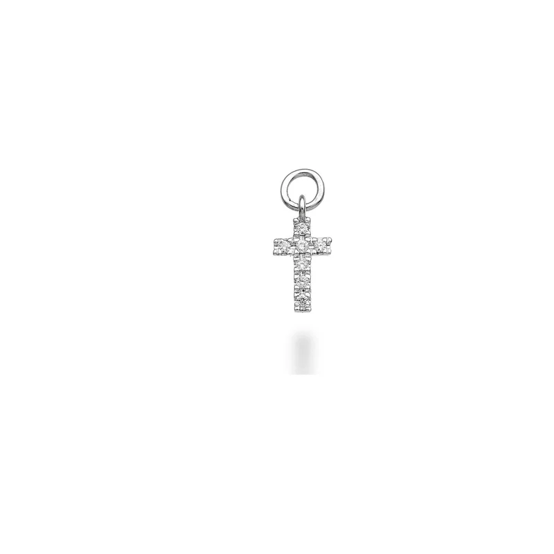 World Diamond Group charm 18k croce oro bianco diam. ct.0,04 GCROCE03CHO4