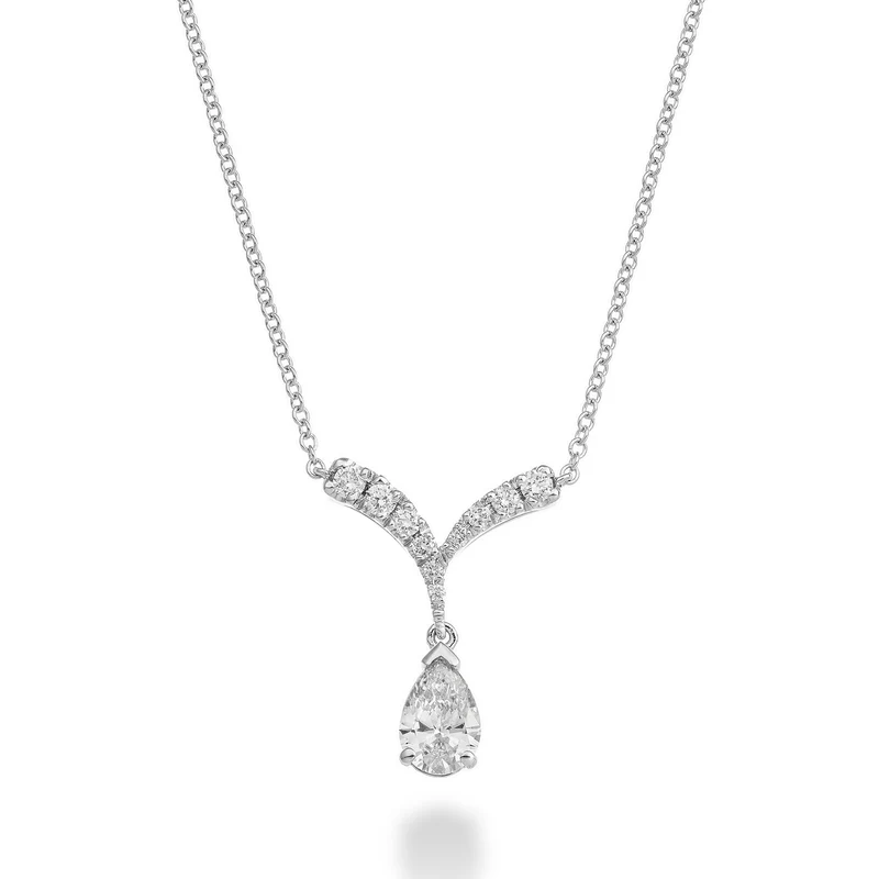 Golay girocollo con pendente a v e goccia da 0,30ct GCPS003DI030-25287110100