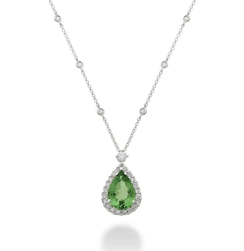 Golay collana tormalina verde goccia 11x7 e contorno lin GCLC476DTO117-24208110025