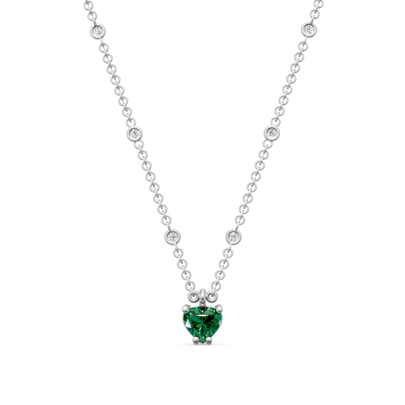 Golay collana pendente smeraldo cuore 5x5 con tiffany GCL496DSM55-24263110071