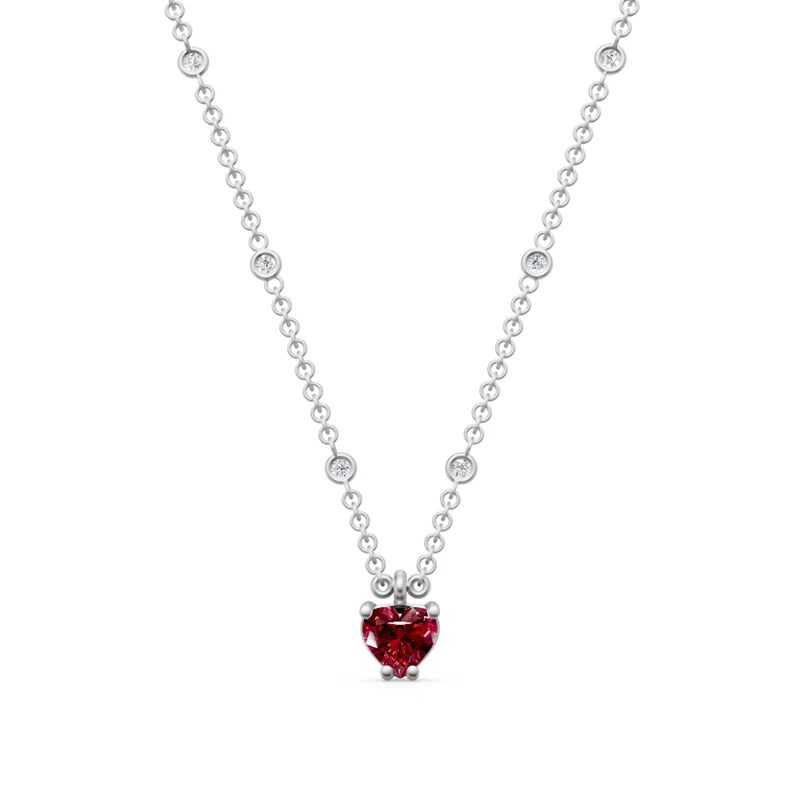 Golay collana pendente rubino cuore 5x5 con tiffany GCL496DRU55-24281110033