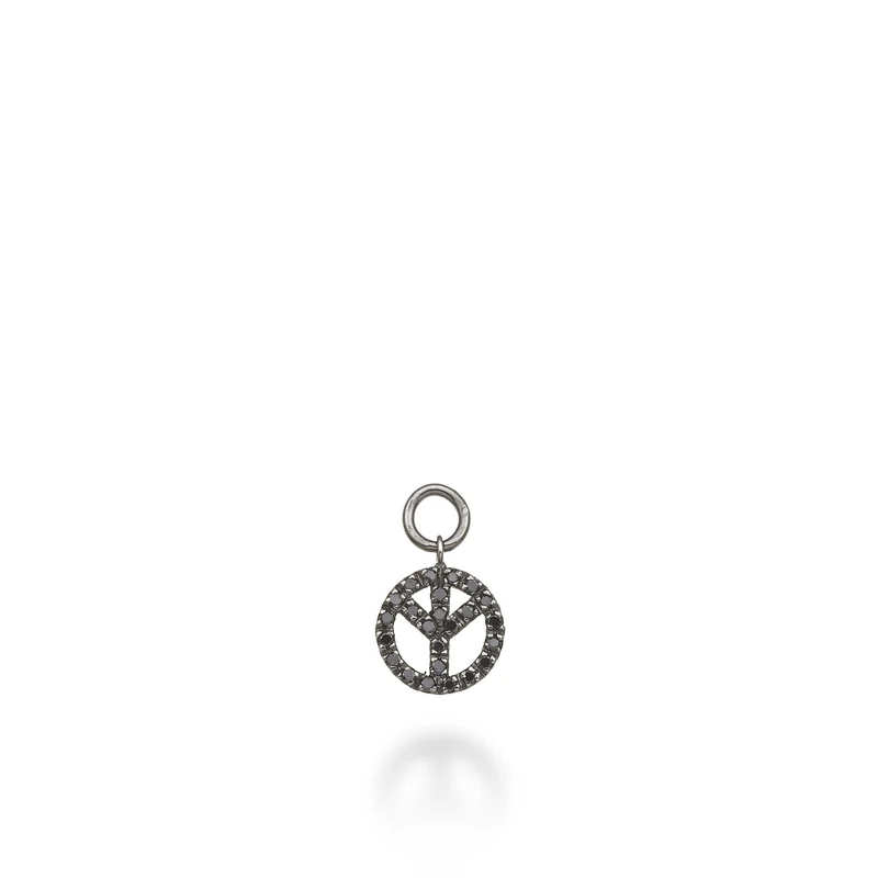 World Diamond Group charm simbolo pace 18k ct.0,16 black rodio nero GCH6017BKO6