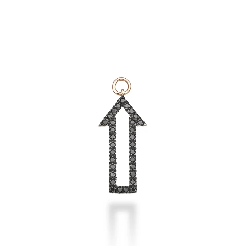 World Diamond Group charm freccia 18k ct.0,24 black oro rosa GCH417BKO3