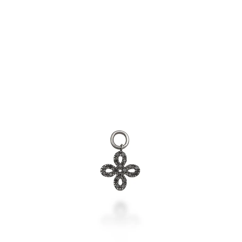 World Diamond Group charm croce 18k ct.0,11 black rodio nero GCH411BKO6