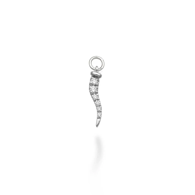 World Diamond Group charm cornetto piccolo 18k ct.0,06 g vs oro bianco GCH219DIO4