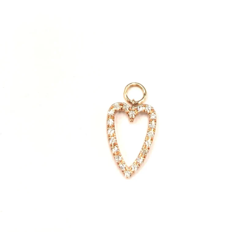 World Diamond Group charm cuore lungo 18k ct.0,12 oro rosa GCH213DIO3