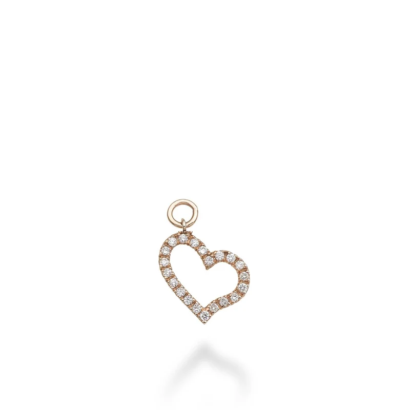 World Diamond Group charm cuore largo 18k ct.0,11 g vs oro rosa GCH212DIO3