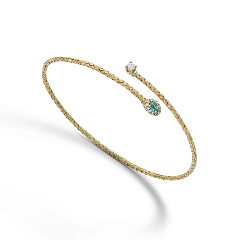 World Diamond Group br 18k maglia smeraldo naturale ovale 4x3 ct.0,16 diam. ct.0,13 oro giallo GBMAGLIA01DISMO1