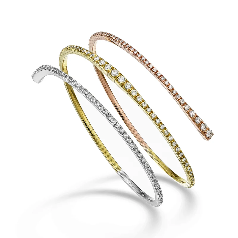 Golay br 18k tennis flex diam. ct. 3,10 oro bianco/rosa/giallo cm.17 a scalare GBFLEX007DIO7