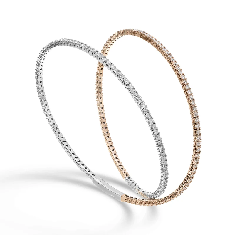 Golay br 18k tennis flex 2 giri diam. ct.3,20 oro bianco/rosa cm.17 GBFLEX003DIO7