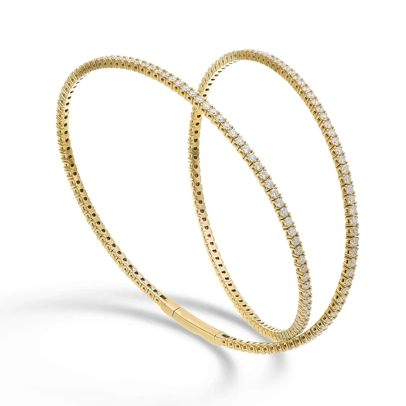 Golay br 18k tennis flex 2 giri diam. ct.3,20 oro giallo cm.17 GBFLEX003DIO1